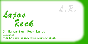 lajos reck business card